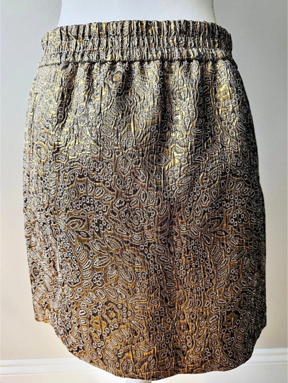 LOFT Metallic Gold Skirt (  Petite M) NEW